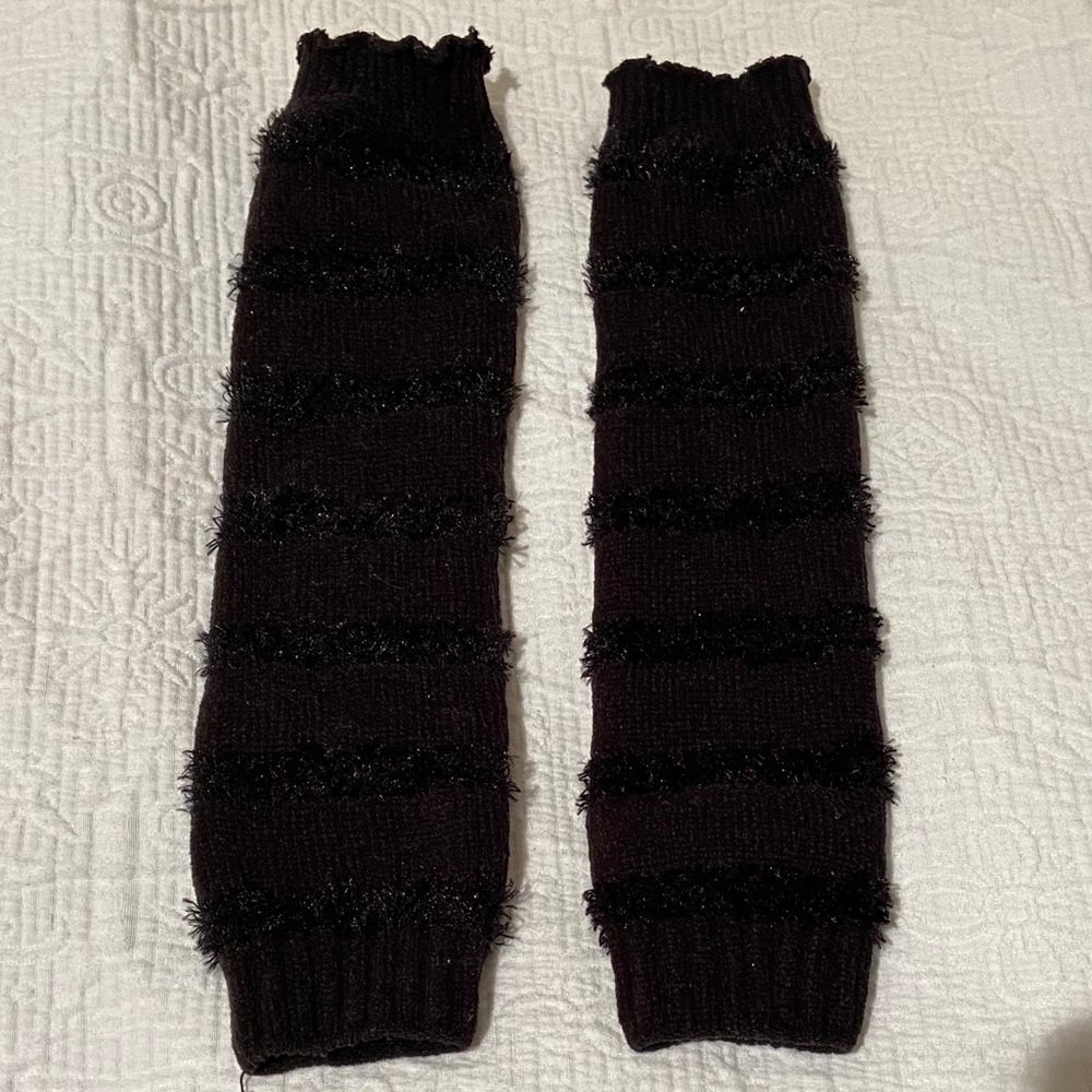 NEW Black Fuzzy Leg Warmers